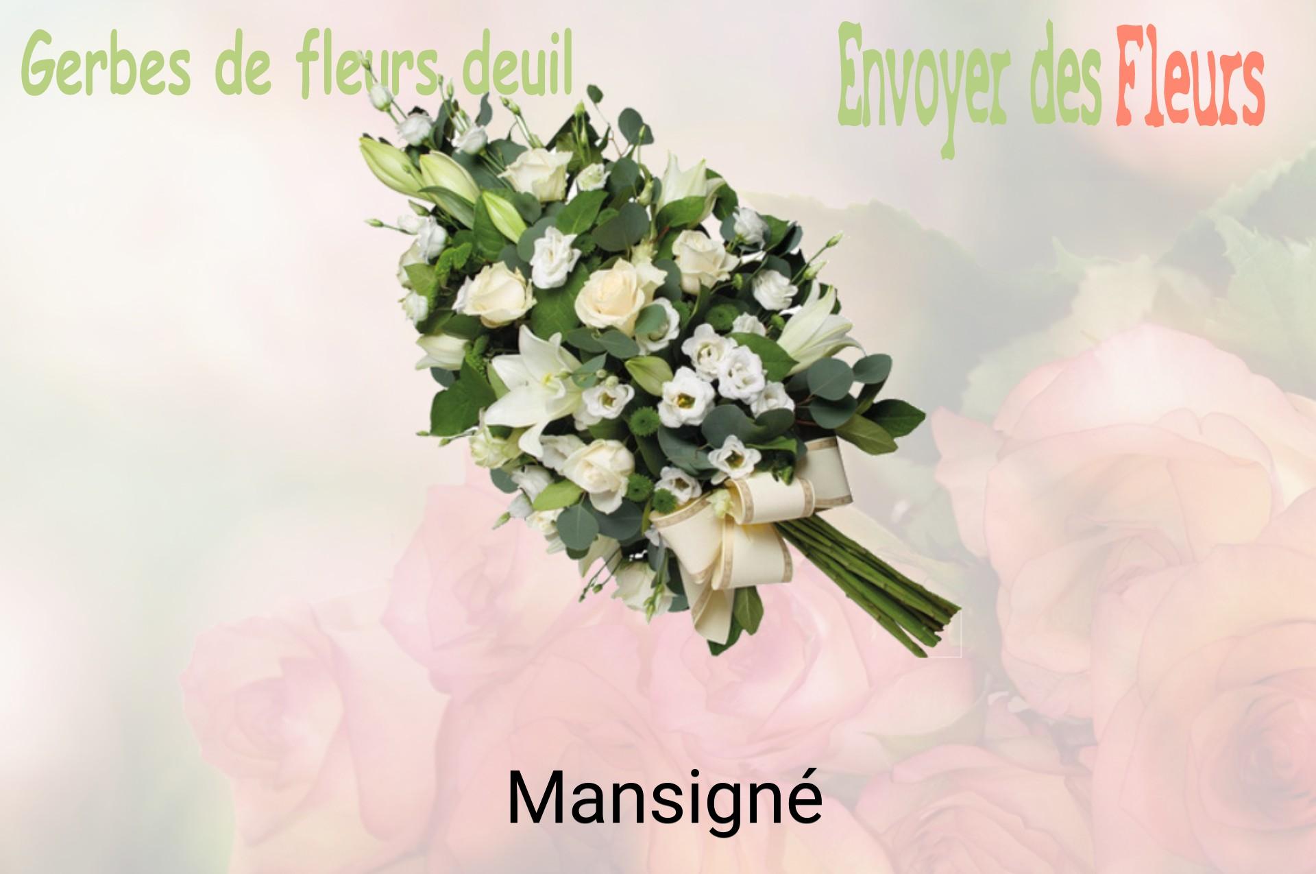 Gerbe de fleurs de deuil livrée à Mansigné